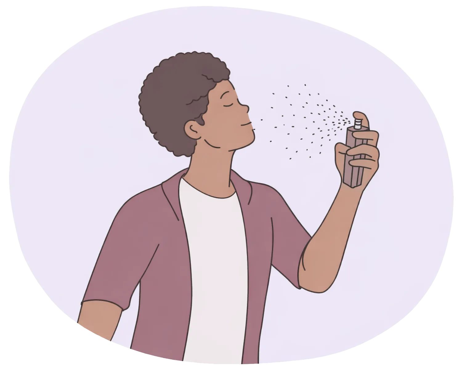 Man face mist spray illustration