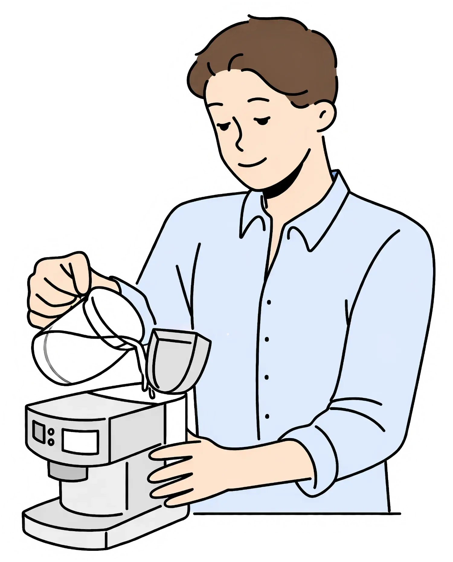 Man making coffee illustration