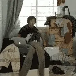 Man messy room animation