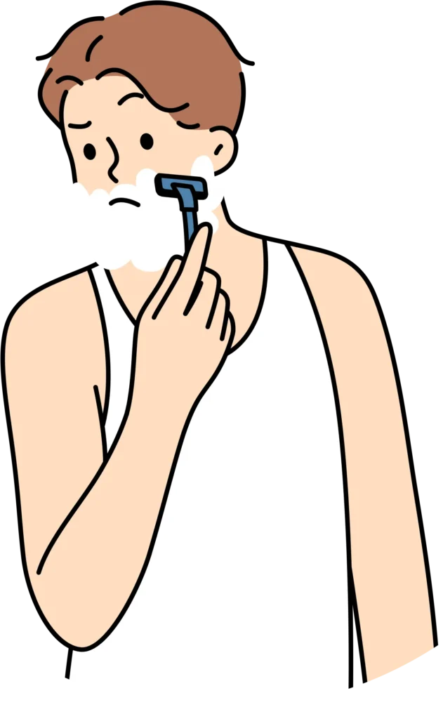Man shaving illustration