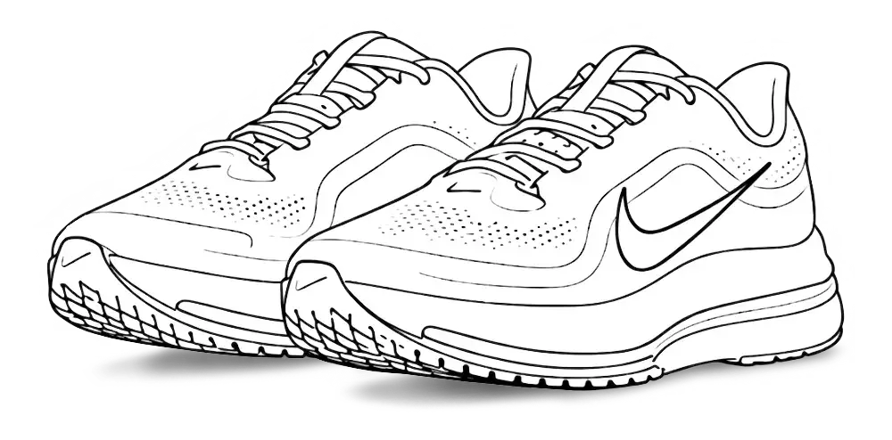 Nike road running shoe illustration