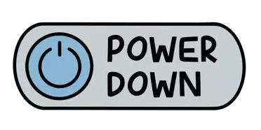 Power down animation