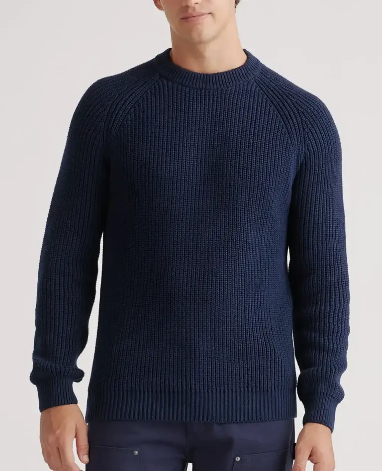 100% Organic cotton fisherman crewneck sweater