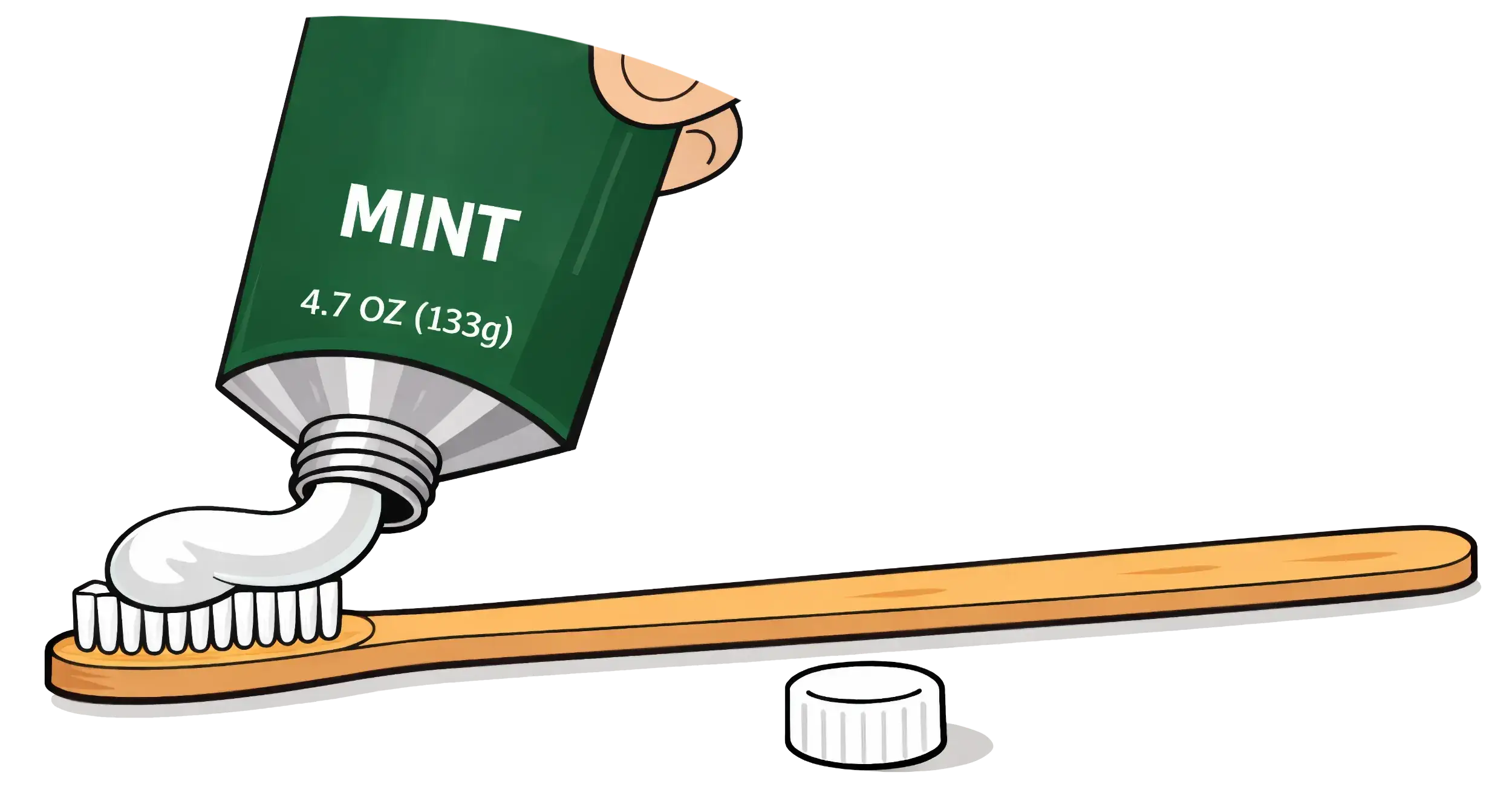 Toothpaste application illustration