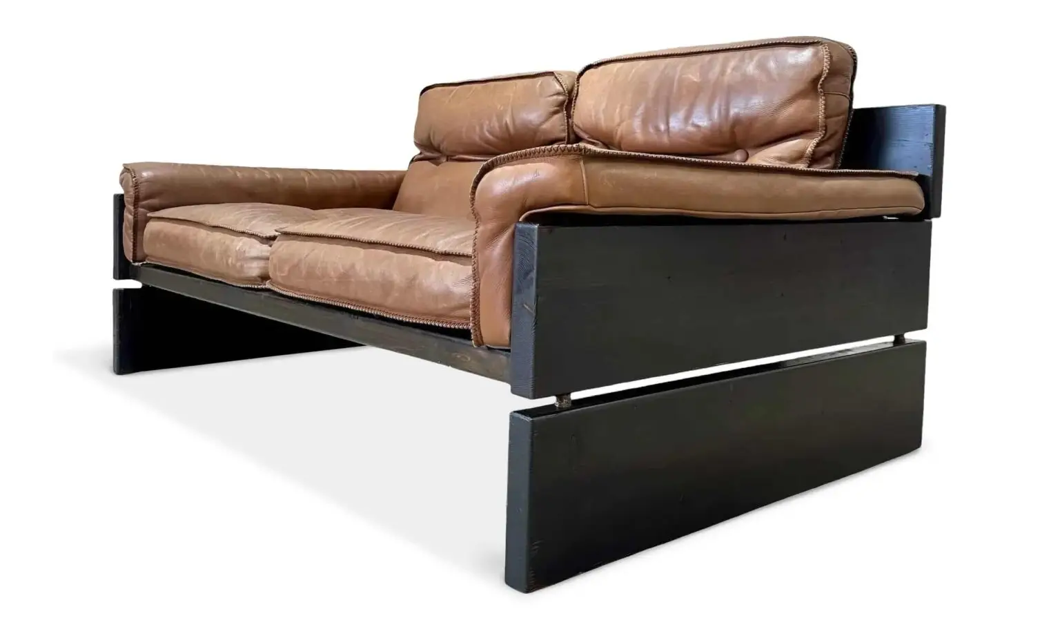 1970s Brutalist loveseat