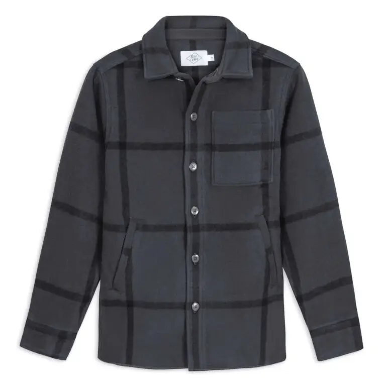 Brushed wool shirt jacket