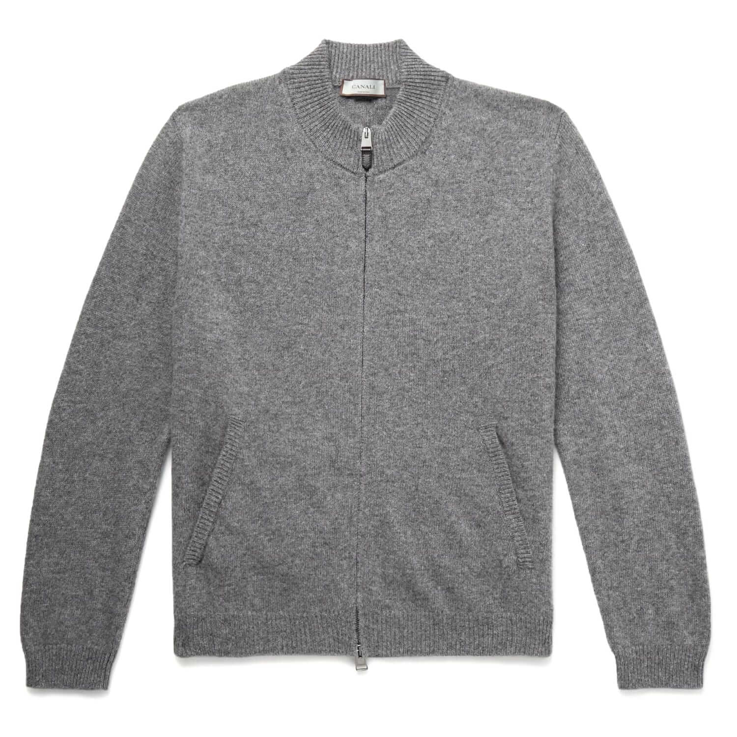 Canali Wool and cashmere zip-up cardigan