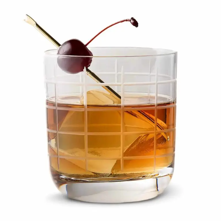 Watson etched rocks glass