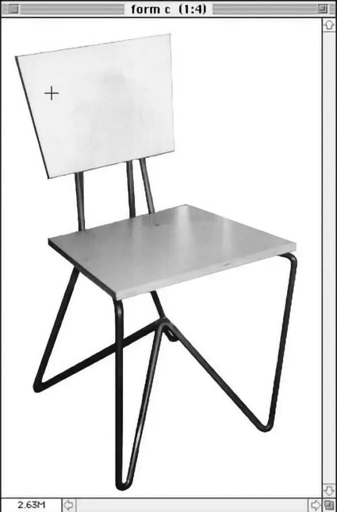 Chipotle chair 1990s steve sauer macbravo cad rendering