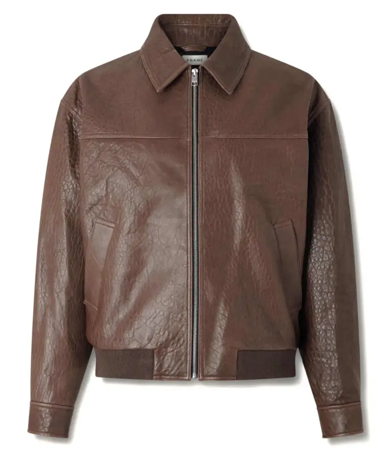 FRAME Textured leather bomber