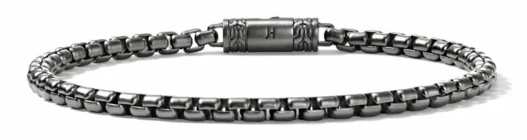 Darkened sterling box chain bracelet
