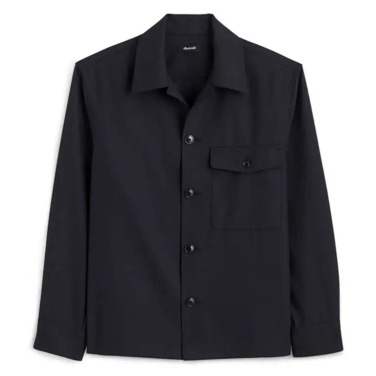 Overshirt in Wool-Blend Herringbone