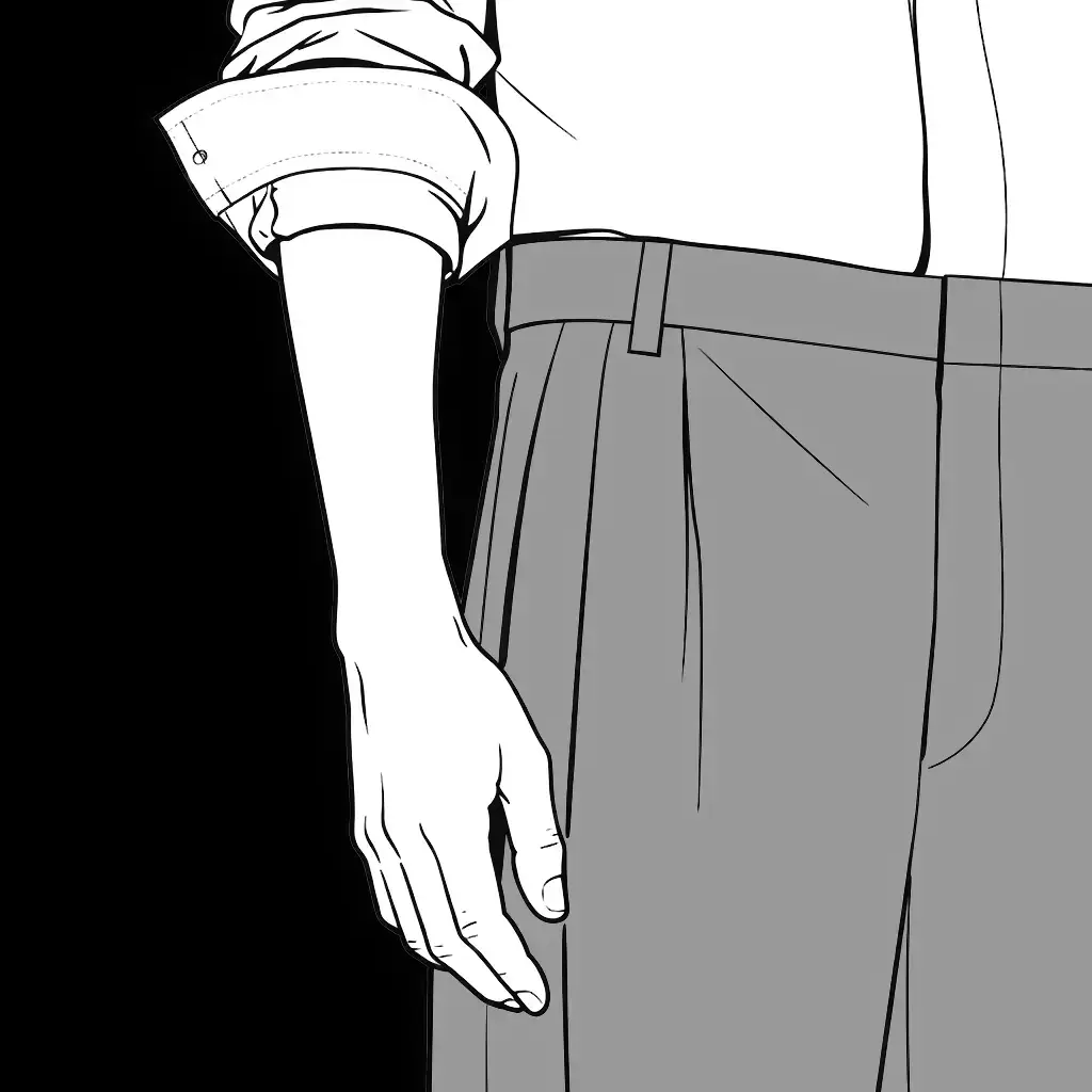 Mens pant drape illustration