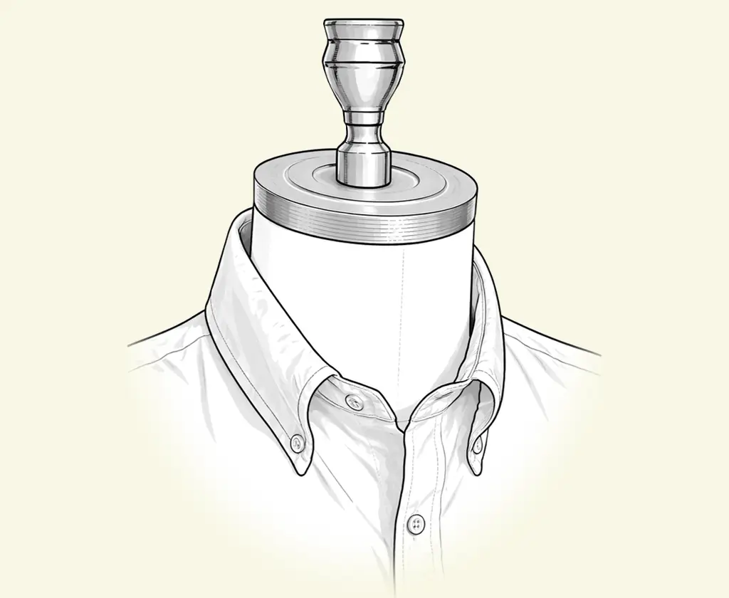 Oxford shirt collar roll illustration