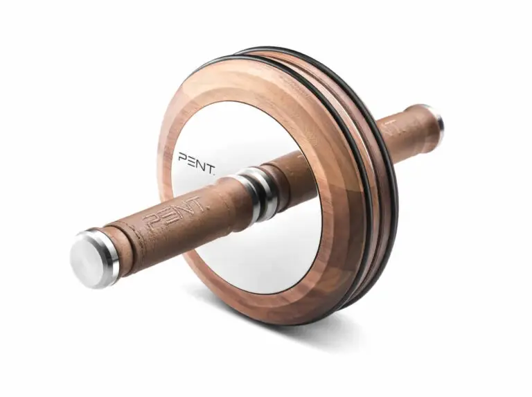 Wood and leather ab roller