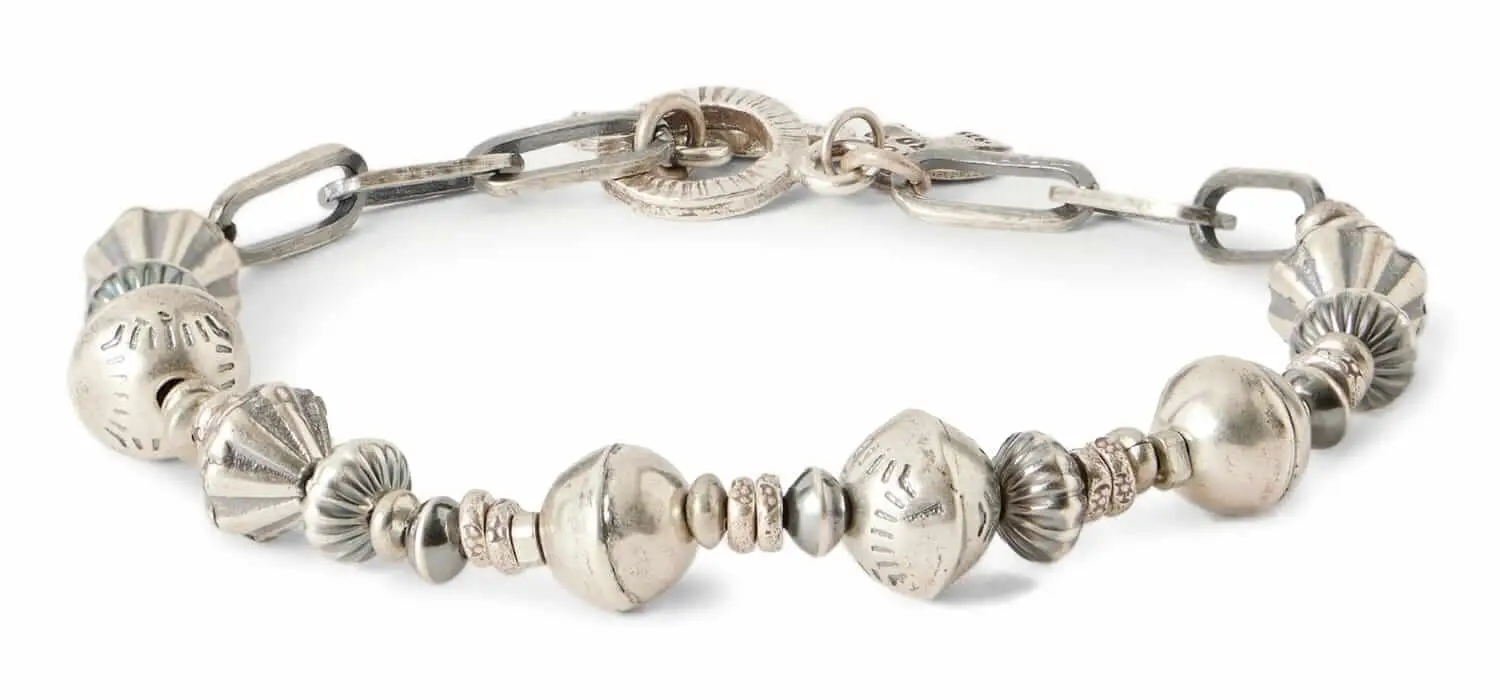 Peyote bird revival silver bracelet