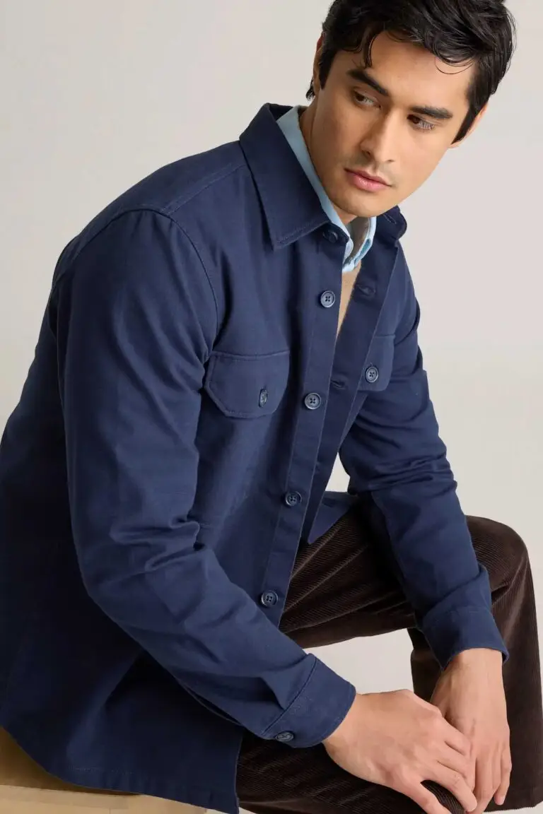 Brushed cotton shirt jacket