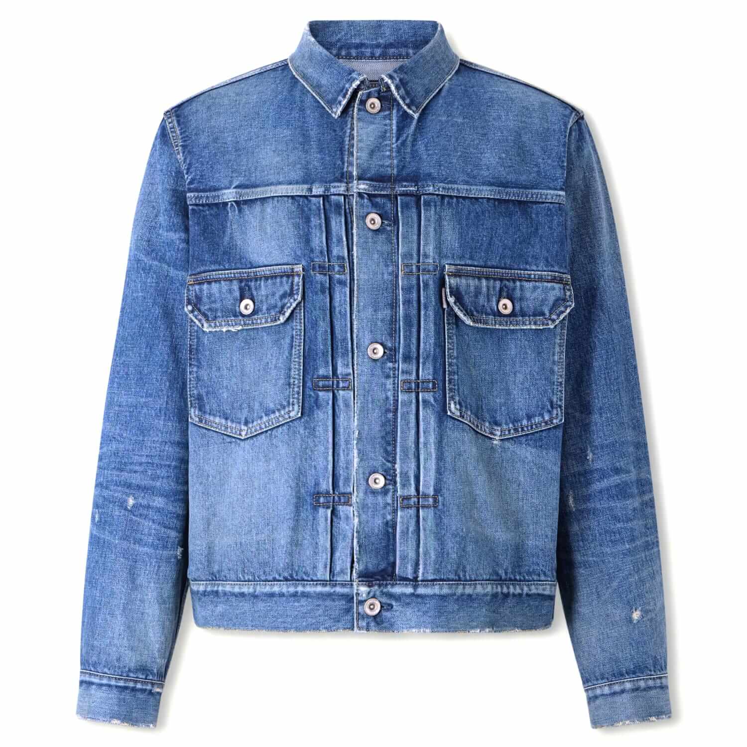 Sacai x BEYONDEXX Distressed jean jacket