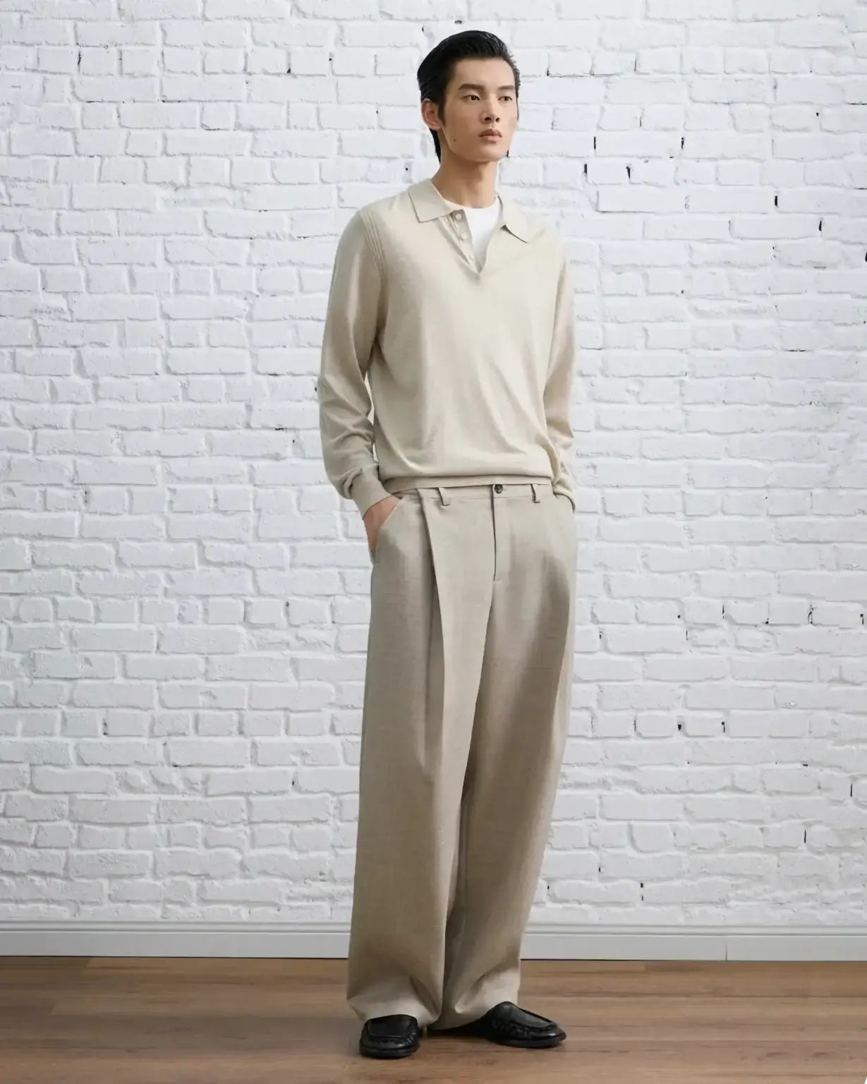 Sinbos pleated twill trouser