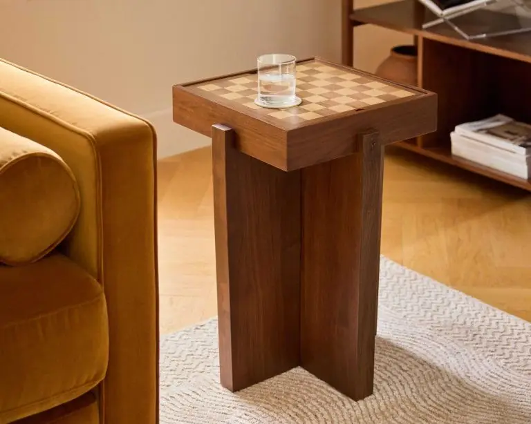 Harmon Checkerboard Side Table - Walnut