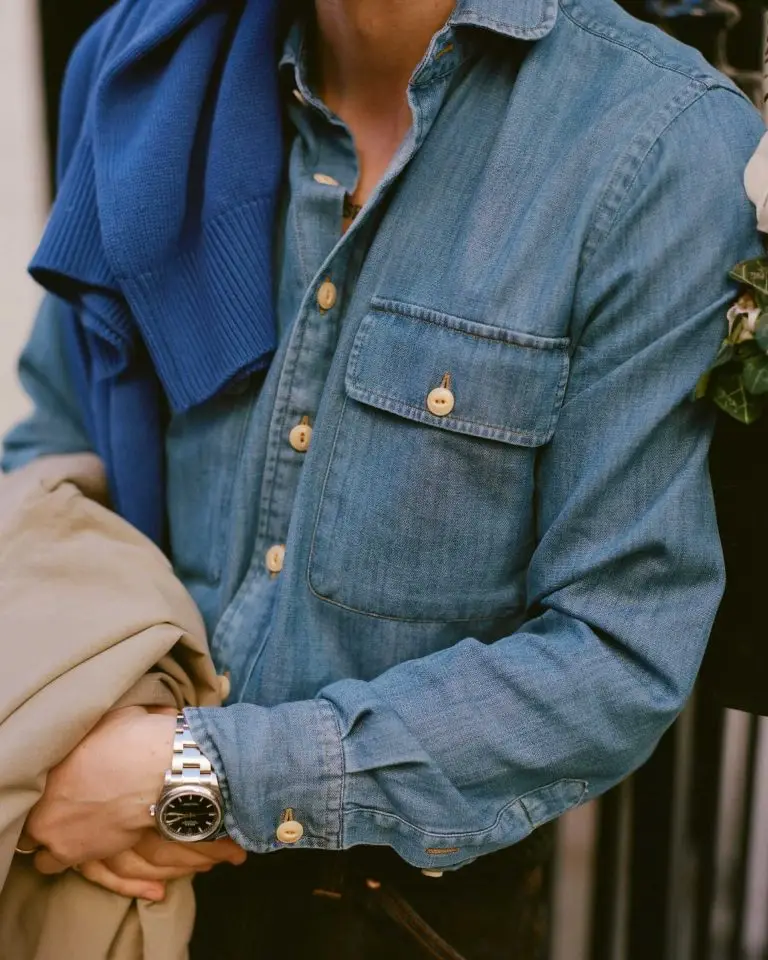 Stone-wash denim shirt
