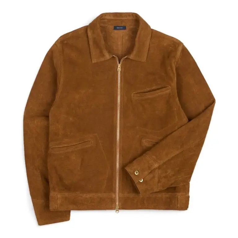 Suede blouson jacket