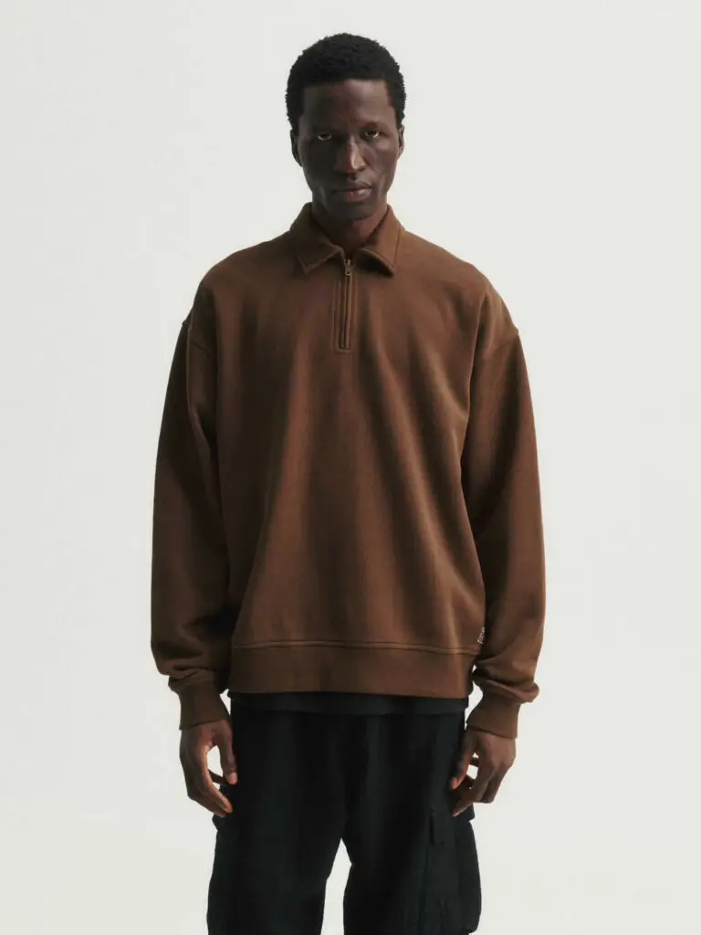 Loopback terry zip sweatshirt