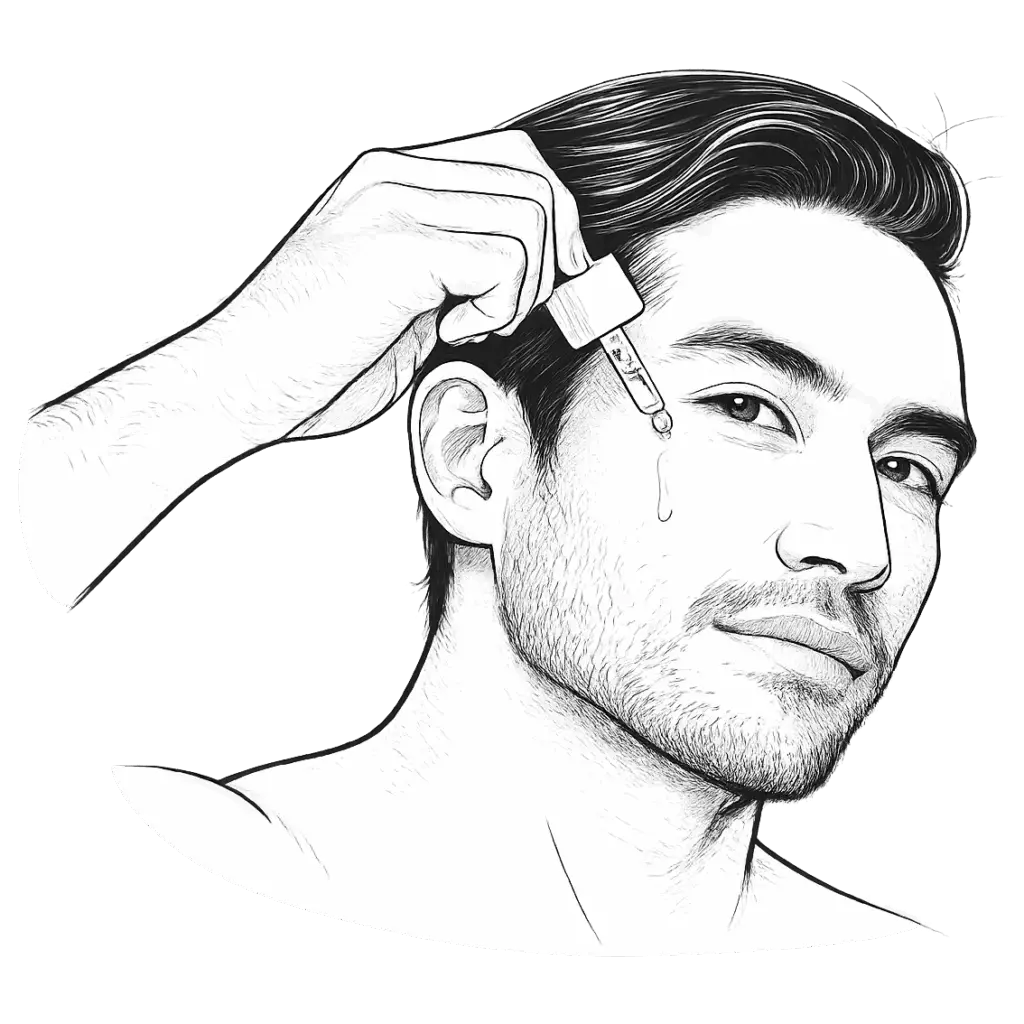 How to apply facial serum men illustration