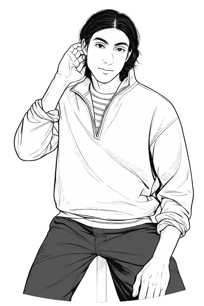 How to style mens half zip pullover illustration