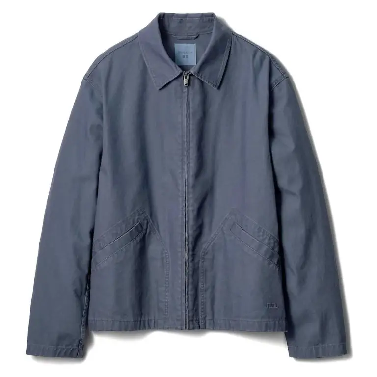 UNIQLO Men's Zip-Up Blouson Jacket, Blue, 2