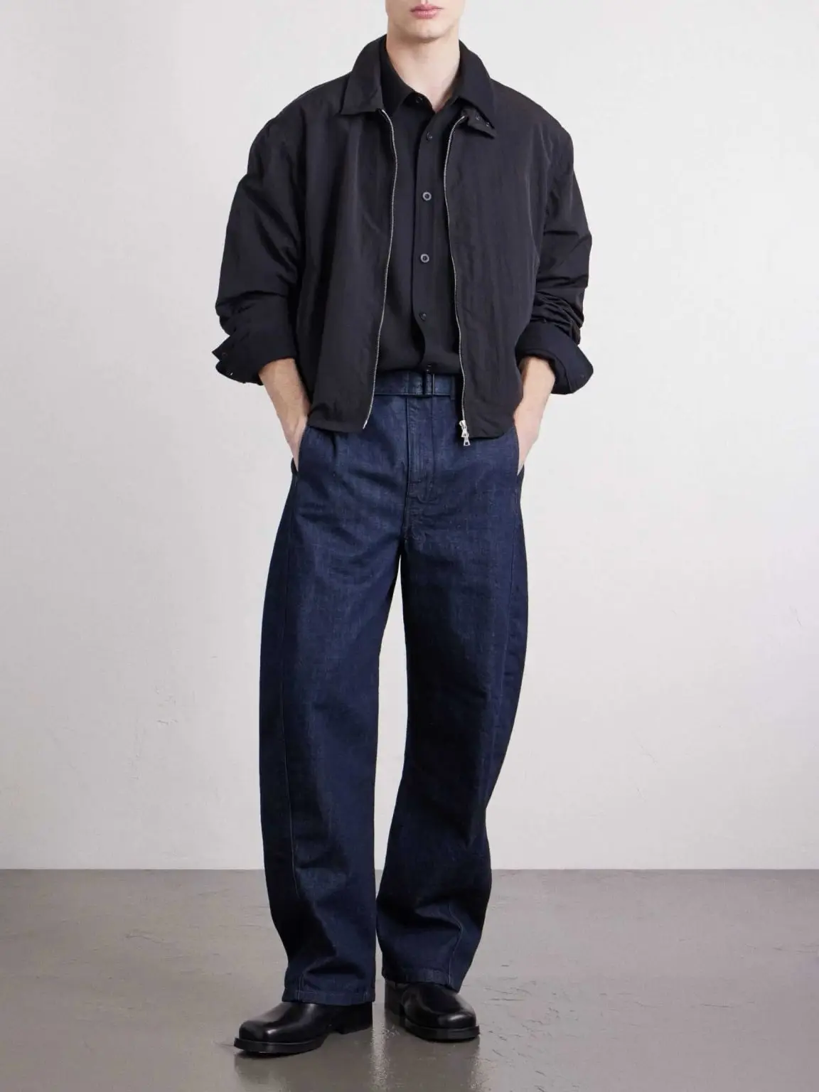 Lemaire barrel leg belted jean