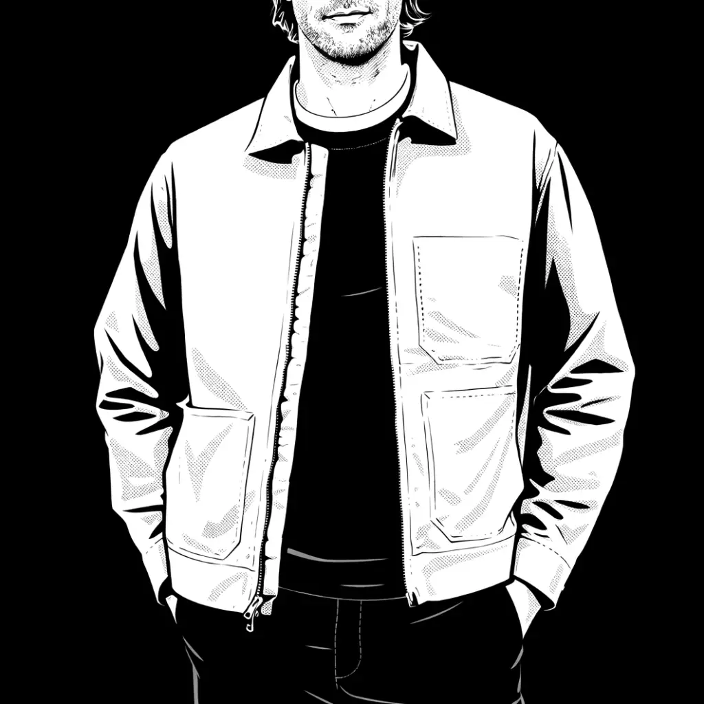 Man's outfit 'third piece' trick illustration