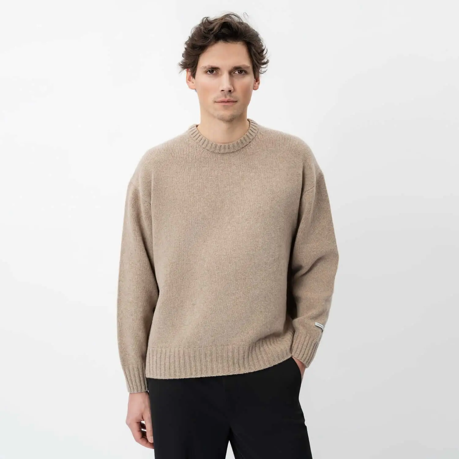 Nothings something relaxed wool crewneck