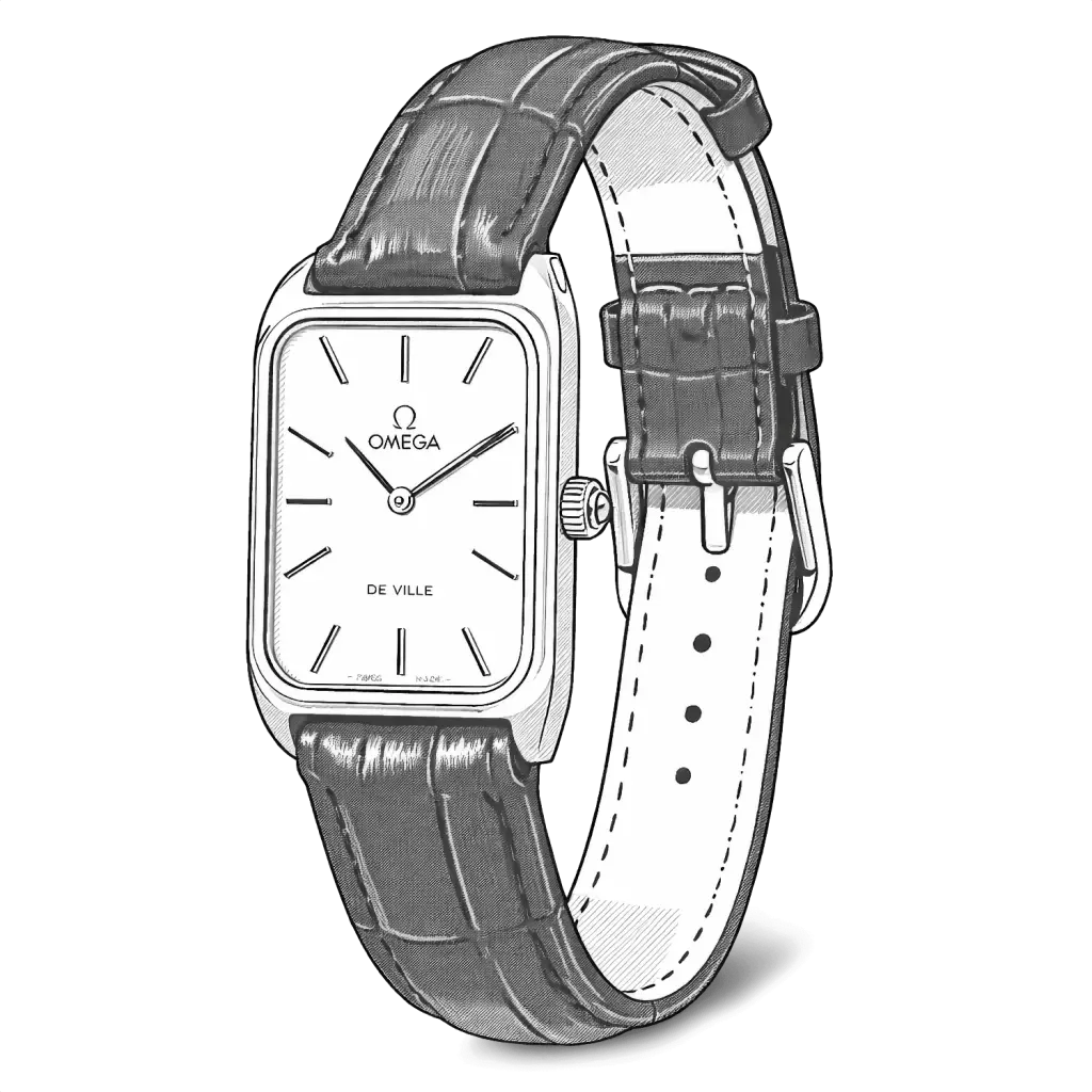 Omega de ville watch illustration