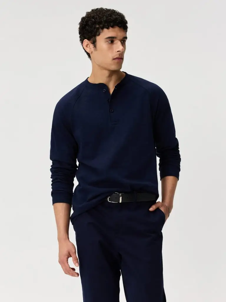 Cotton slub henley