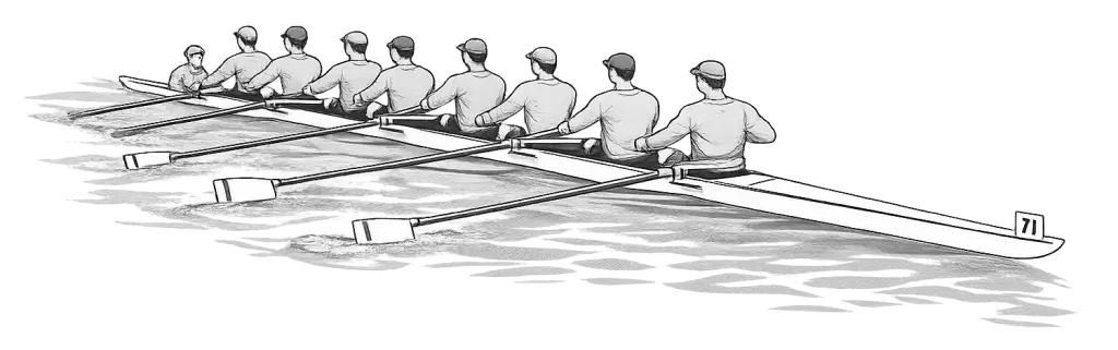 Rowing crew illustration