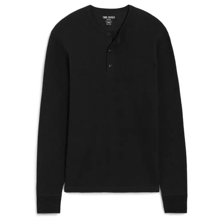 Lightweight waffle henley