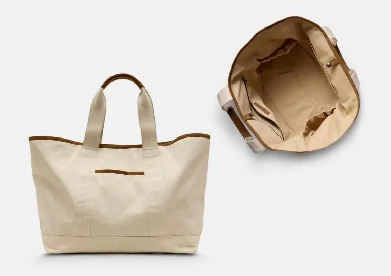 Suede-trimmed tote
