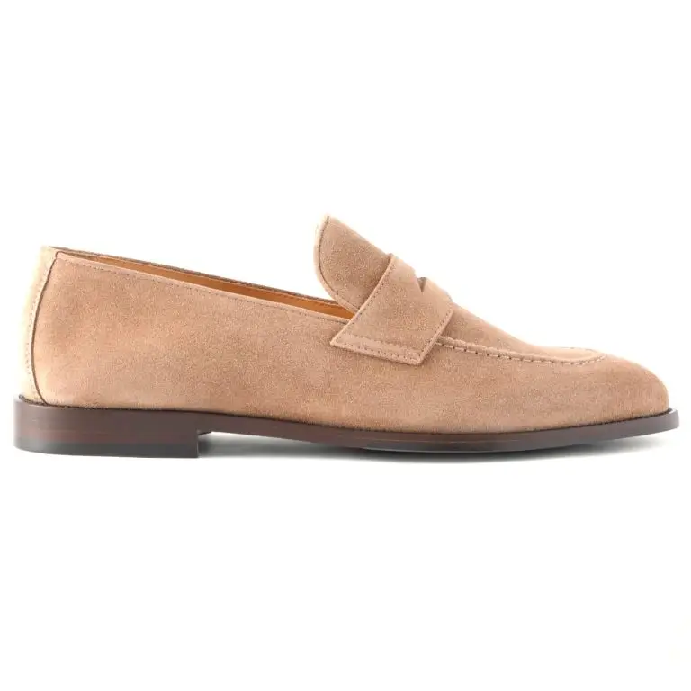 Brunello Cucinelli - Calf Suede Penny Loafers - Men - Brown - EU 46