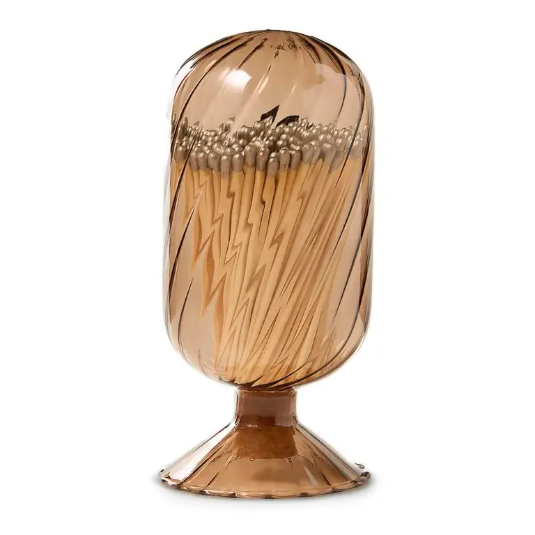 Amber glass match cloche