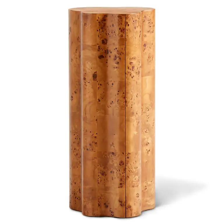Fleur burl wood pedestal