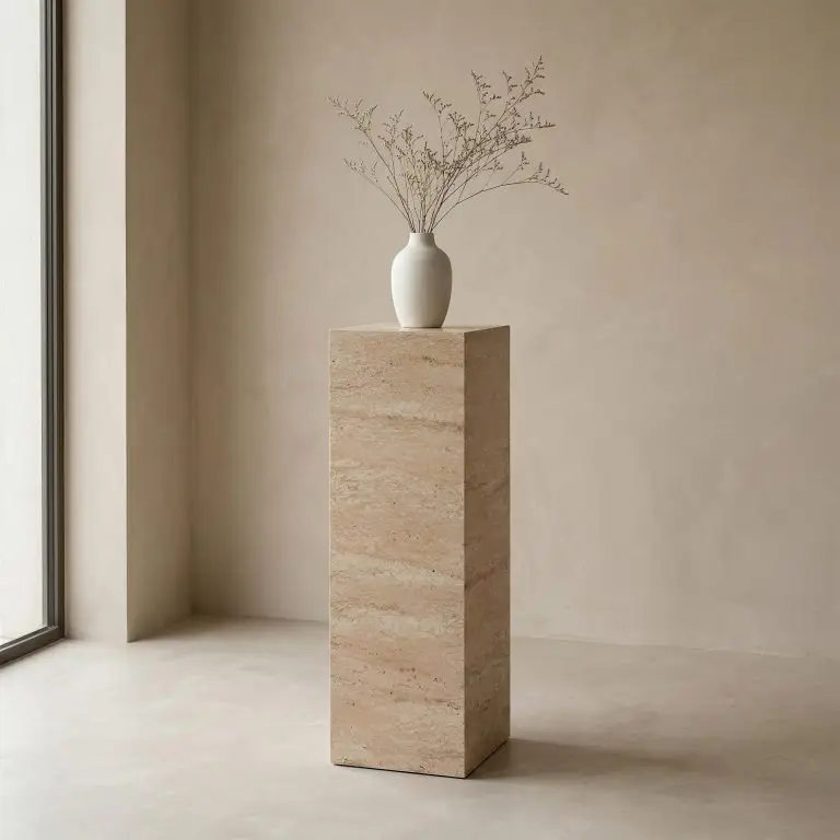Custorika Travertine pedestal