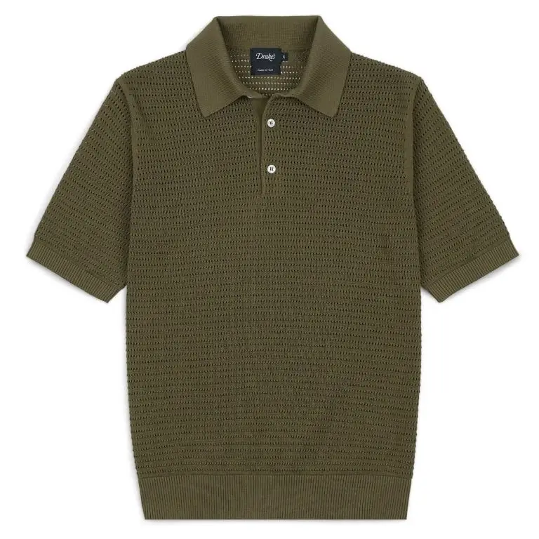 Waffle knit polo