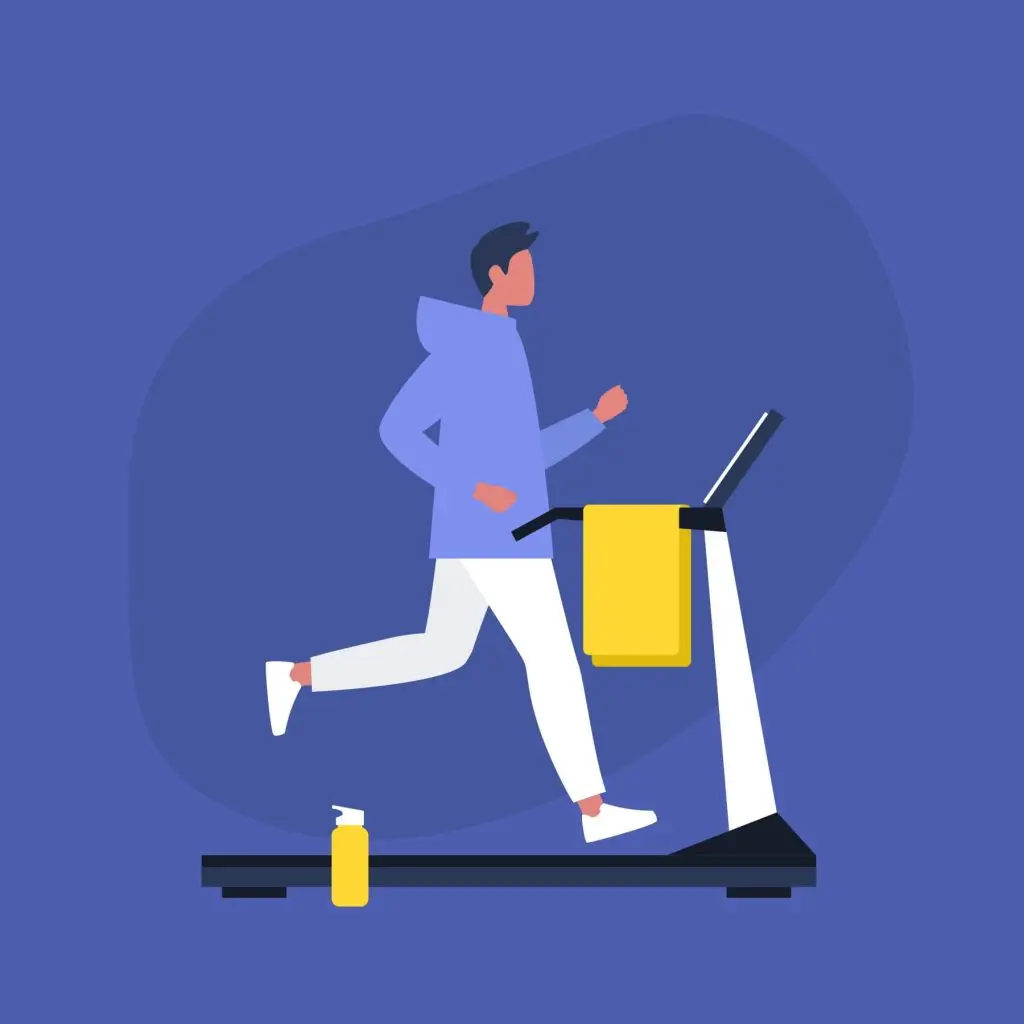 Man running treadmill illustration