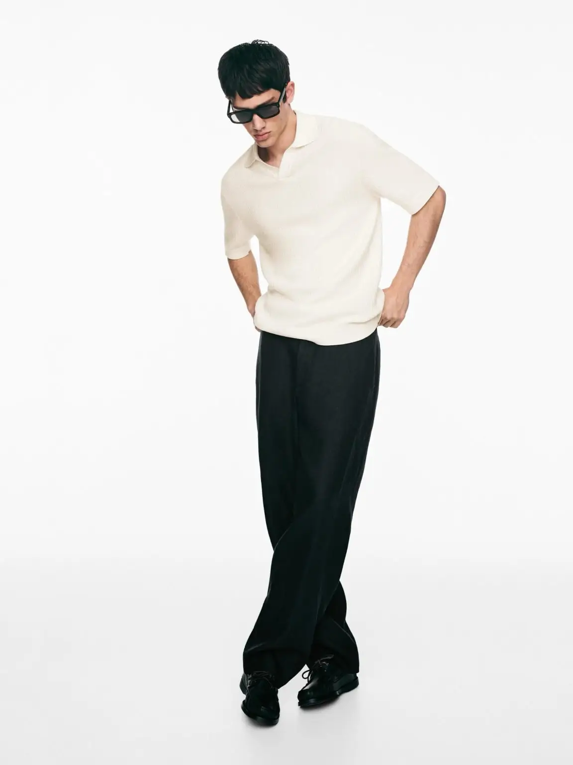 Massimo dutti ribbed cotton polo