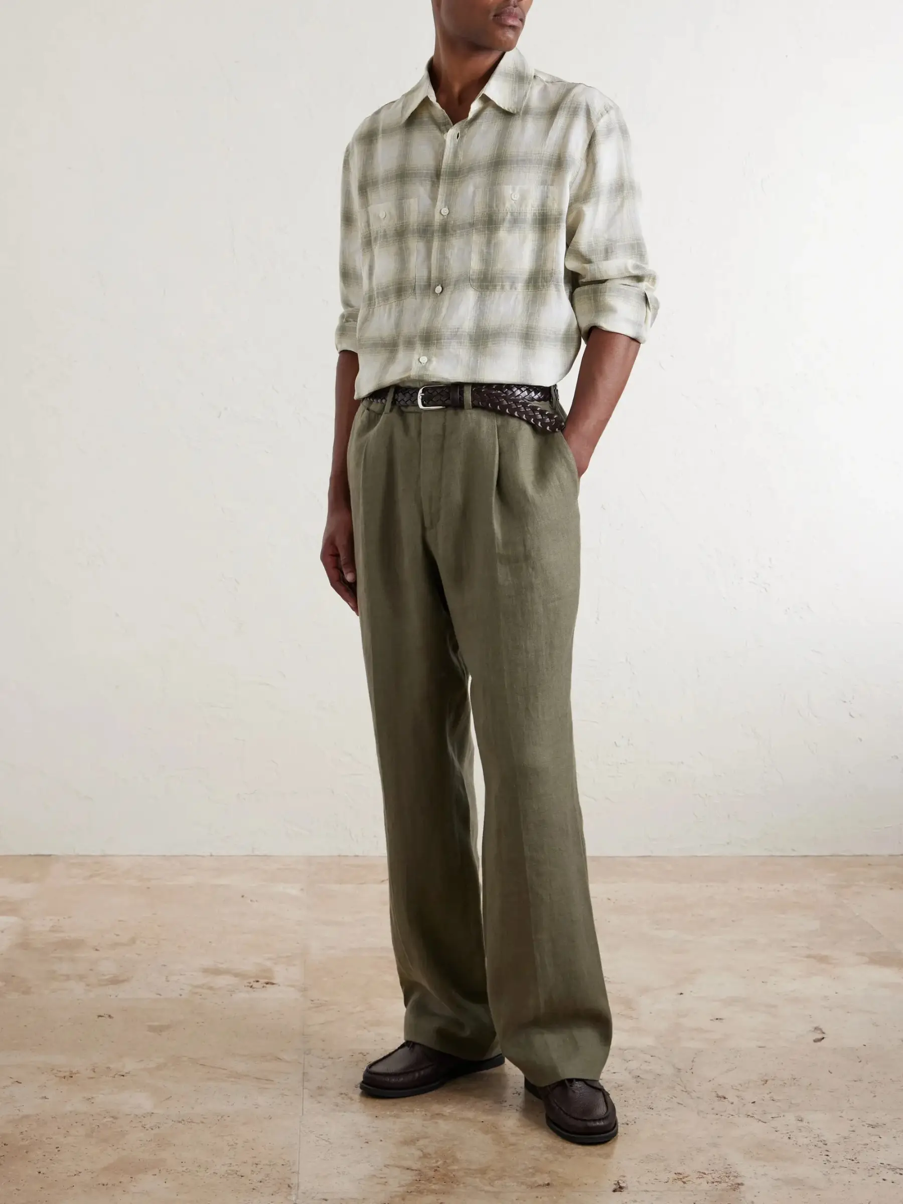 Mr p. checked linen shirt