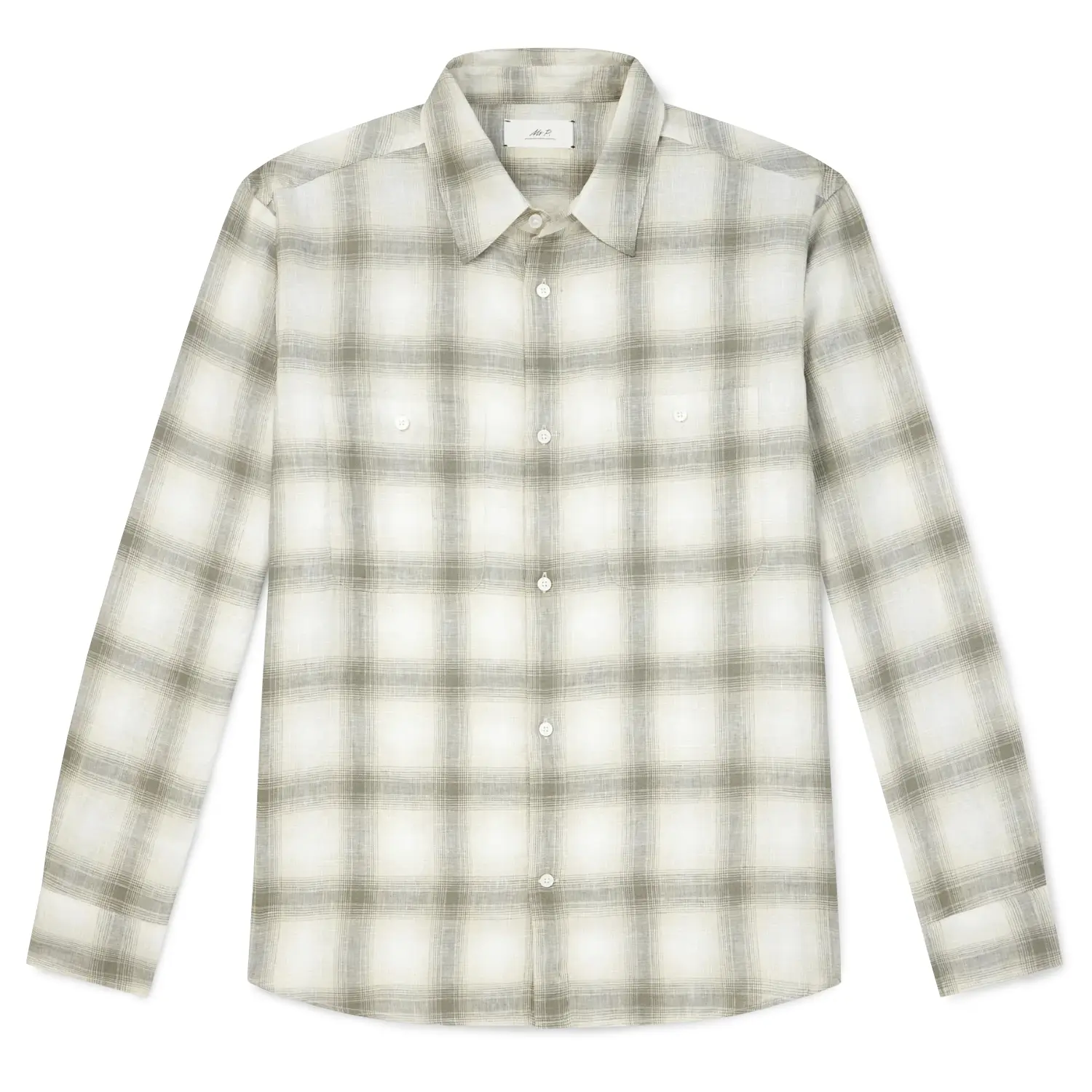 Mr P. Checked linen shirt