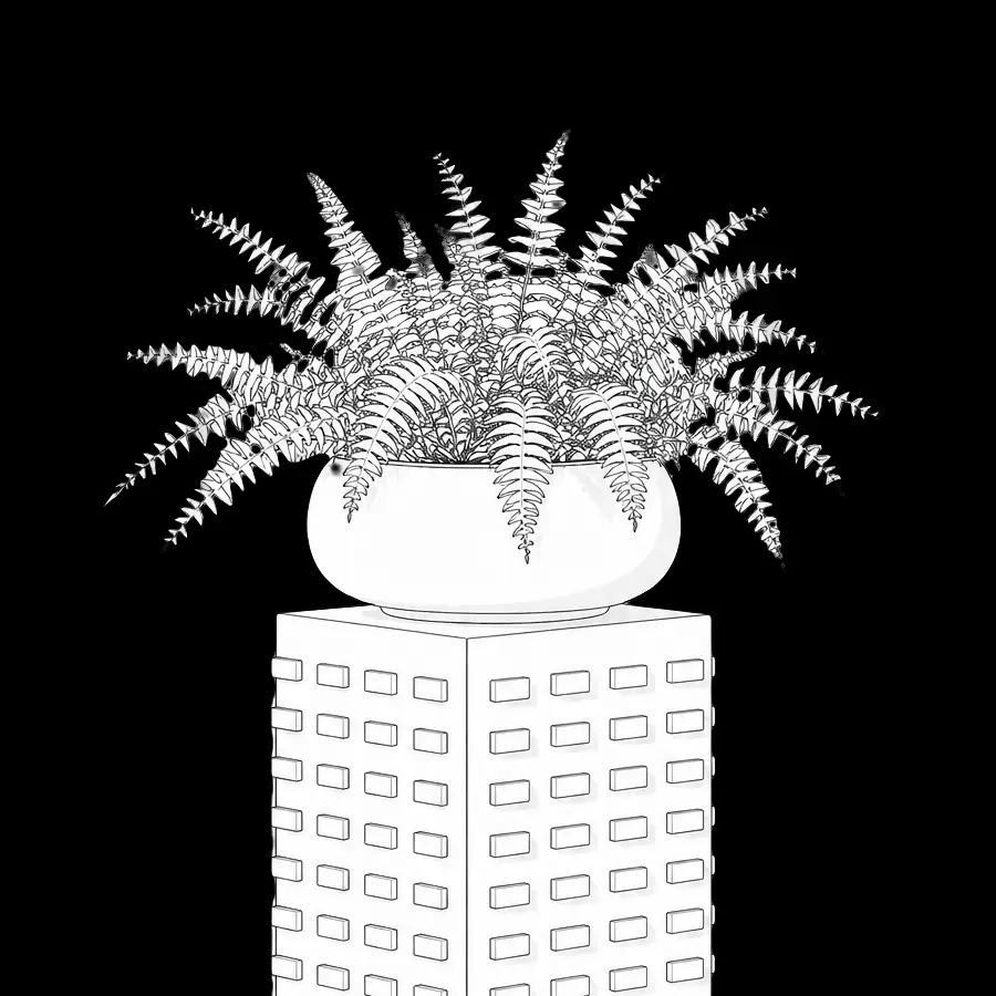 Pedestal plant stand illustration