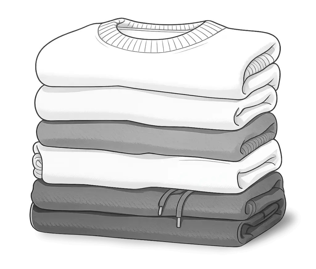 Sweater pile illustration