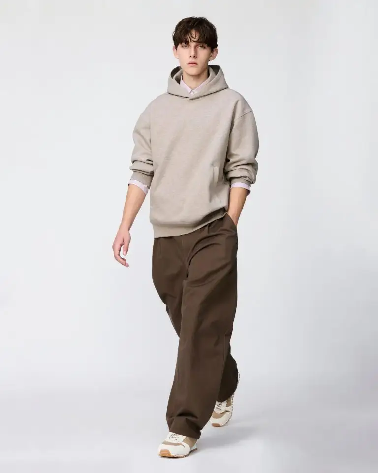 UNIQLO Men's Barrel Pants, Brown,